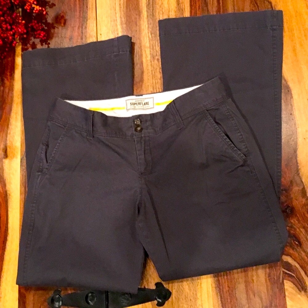 Super Flare Old Navy Brown Fav Khakis, Size 6S
